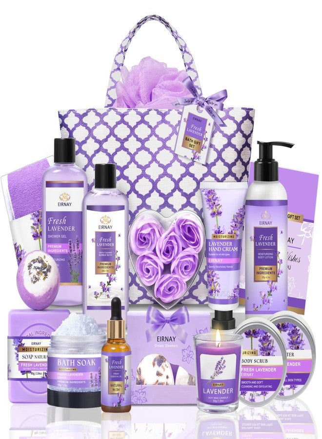 EIRNAY Gift for Women, Spa Gift Baskets for Women - 17pcs Lavender Sets with Body Lotion, Bubble Bath, Relaxing Bath Sets, Birthday Christmas Gifts for Her, Spa Kit for Mom Wife Sister Friend - Image 1